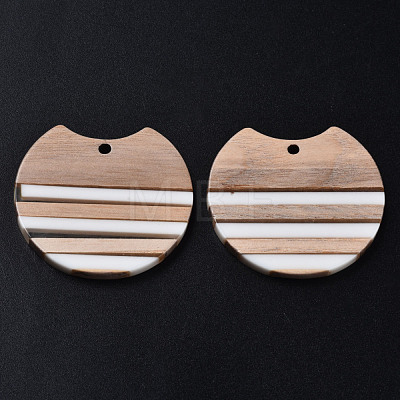 Resin & Wood Pendants X-RESI-N025-014A-B01-1