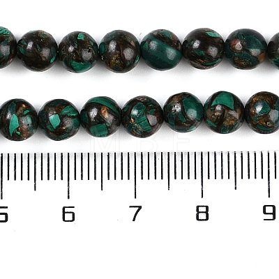 Assembled Natural Malachite & Bronzite Beads Strands G-A230-D02-02-1