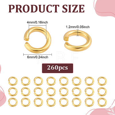 260Pcs 304 Stainless Steel Open Jump Rings STAS-ME0003-54-1