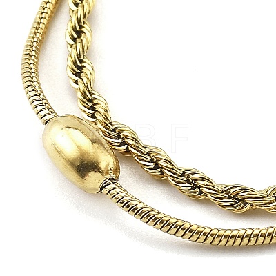 304 Stainless Steel Rope Chain Bracelets BJEW-R003-04G-01-1