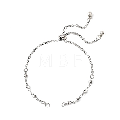 304 Stainless Steel Cable Chain Ball Link Chain Bracelet Making AJEW-JB01458-02-1