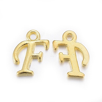 Golden Plated Alloy Letter Pendants LS-X-PALLOY-J718-01G-F-1