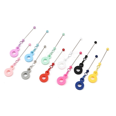 Silicone & Aluminum Beadable Bar Pendant Decorations HJEW-D005-02-1
