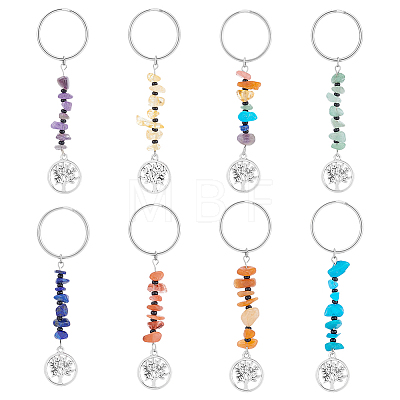 Unicraftale Natural & Synthetic Gemstone Beaded Keychains KEYC-UN0001-22-1