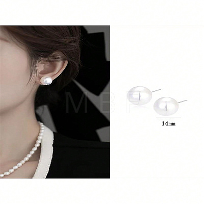 Elegant Vintage Style 999 Silver Faux Pearl Stud Earrings for Women ES4450-4-1