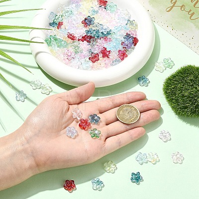 180Pcs 9 Colors Baking Paint Transparent Glass Beads DGLA-YW0001-69-1
