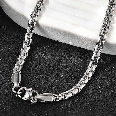 201 Stainless Steel Box Chain Necklaces for Men STAS-V011-01A-P-1-1