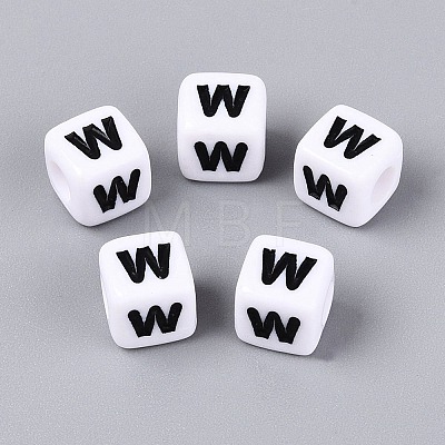 Opaque Acrylic Beads SACR-N020-04A-W-1
