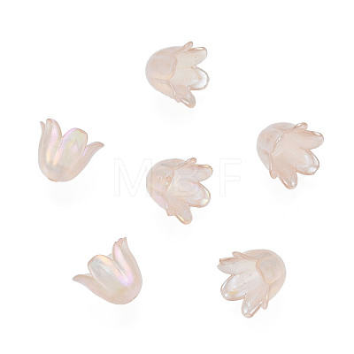6-Petal Imitation Jelly Acrylic Bead Caps JACR-T002-02D-1