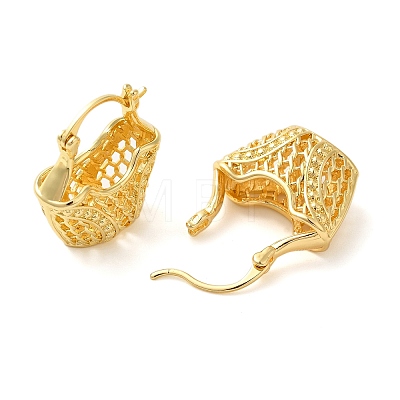 Hollow Basket Brass Hoop Earrings for Women EJEW-G399-03C-G-1