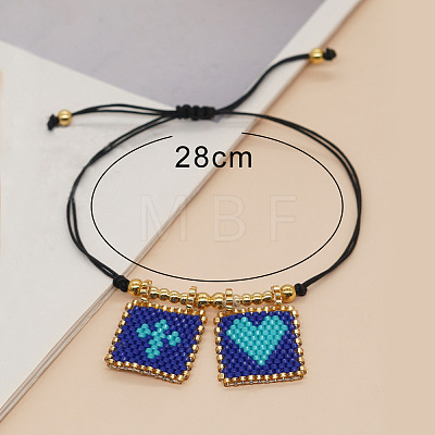 Bohemian Glass Seed Bead Charm Bracelets VG9637-8-1