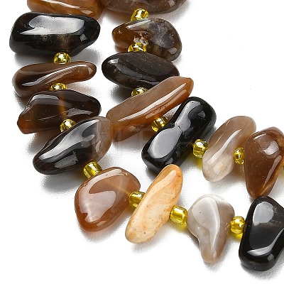Natural Black African Opal  Beads Strands G-Z124-B01-01-1