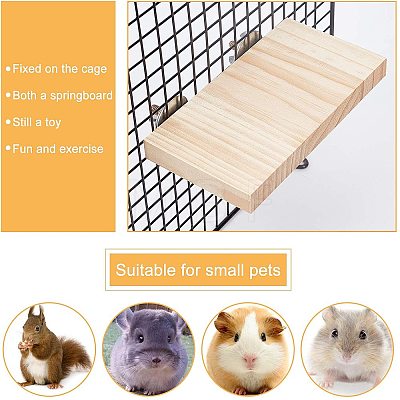 Pet Parrot Bird Cage Perches Wooden Stand Platform Budgie Toys AJEW-GA0001-40-1