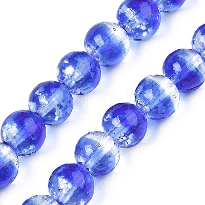Handmade Luminous Transparent Lampwork Beads Strands LAMP-T017-04F-1