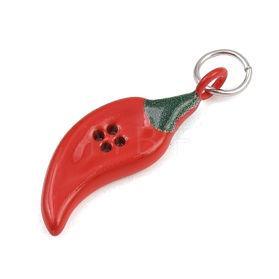 Button 304 Stainless Steel Enamel Pendants SA-CBAE390-01E-1