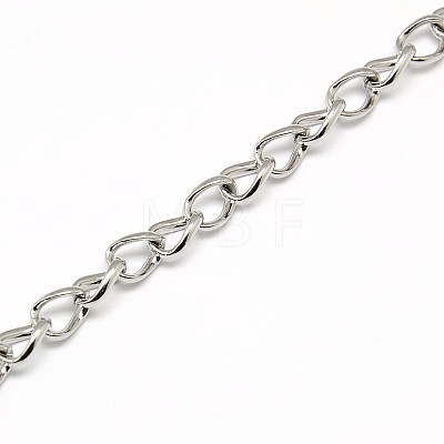 Fashionable 304 Stainless Steel Side Twisted Chain Necklaces STAS-A028-N073P-1