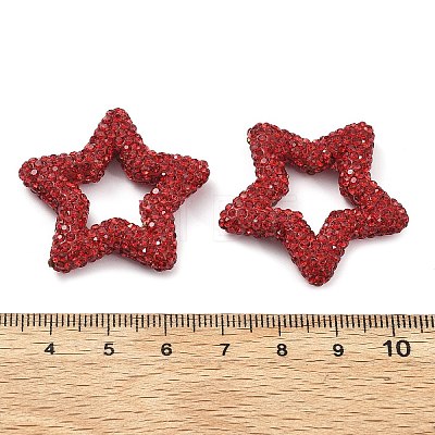 Star Shape Polymer Clay Rhinestone Beads CLAY-NH0001-06B-1