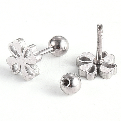 201 Stainless Steel Barbell Cartilage Earrings EJEW-R147-12-1