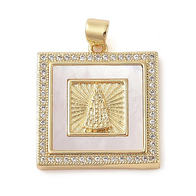 Brass Micro Pave Cubic Zirconia Pendants KK-I712-52G-04-1