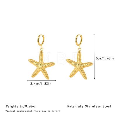 Ocean 304 Stainless Steel Hoop Dangle Earrings for Women DN9984-4-1