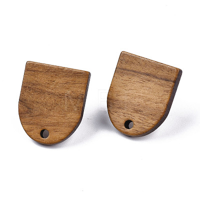 Walnut Wood Stud Earring Findings MAK-N032-011-1