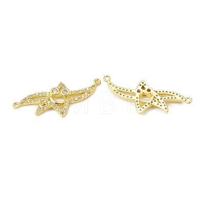 Brass Pave Clear Cubic Zirconia Connector Charms KK-E068-VB382-1