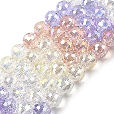 Electroplate Glass Beads Strands EGLA-D300-06-8mm-08-1