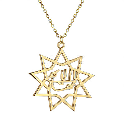 304 Stainless Steel Laser Cut Pendant Necklaces FS-WGA4904-11-1