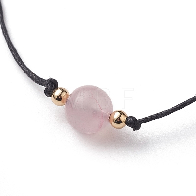 Natural Rose Quartz Beaded Necklaces NJEW-JN03099-03-1
