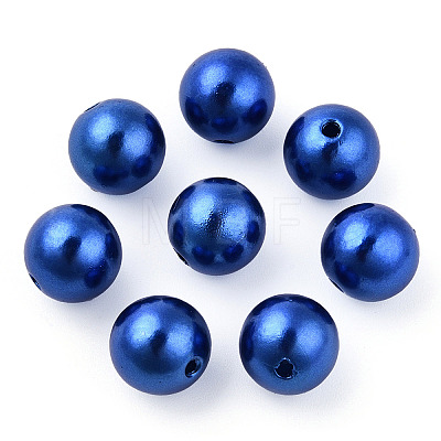 Spray Painted ABS Plastic Imitation Pearl Beads OACR-T015-05C-06-1