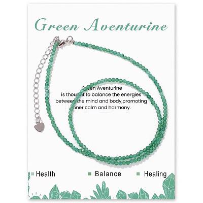 2MM Synthetic Gemstone Faceted Round Beaded Necklaces for Women NC9294-4-1