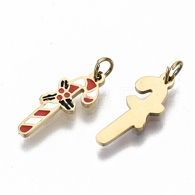 316 Surgical Stainless Steel Enamel Charms STAS-S116-001G-1