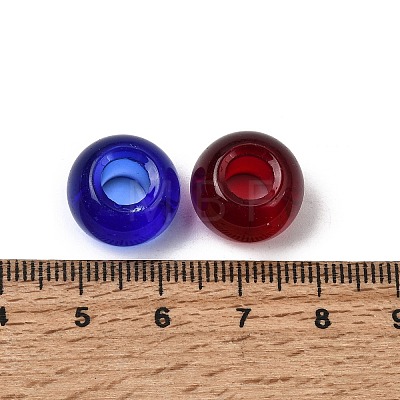Mixed Color Handmade Rondelle Lampwork Large Hole European Beads X-GPDL-D003-M-1-1