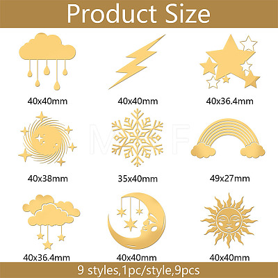 9Pcs 9 Styles Nickel Decoration Stickers DIY-WH0450-048-1