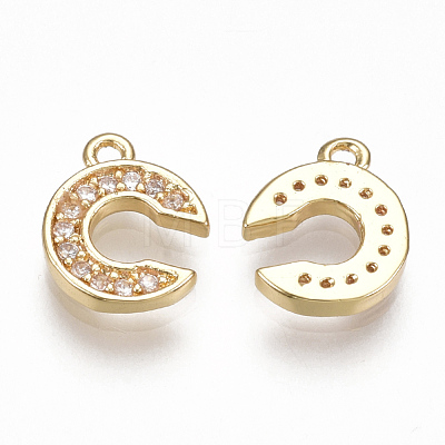 Brass Cubic Zirconia Charms KK-S348-330C-1