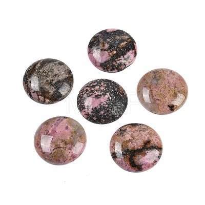 Natural Rhodonite Cabochons G-H1596-FR-25mm-13-1