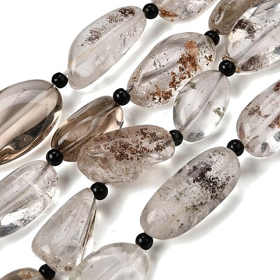 Natural Lodolite Quartz Beads Strands G-F820-M01-03-1