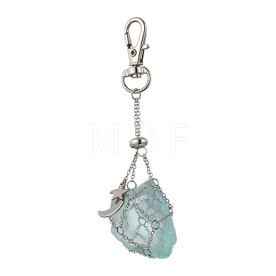 Moon Alloy Swivel Lobster Claw Clasps & Brass Cable Chains AJEW-JB01337-02-1