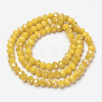 Electroplate Opaque Glass Beads Strands EGLA-A034-P4mm-H07-1