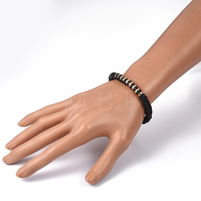Handmade Polymer Clay Heishi Beads Stretch Bracelets BJEW-JB05303-05-1