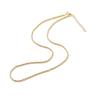 Brass Twist Rope Chains Necklace for Women X-NJEW-P265-15G-1