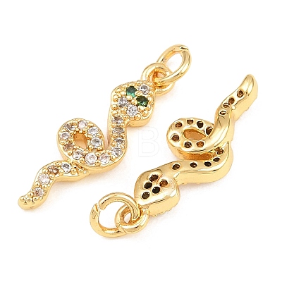 Brass Micro Pave Green Cubic Zirconia Pendants KK-Q085-04C-G-1