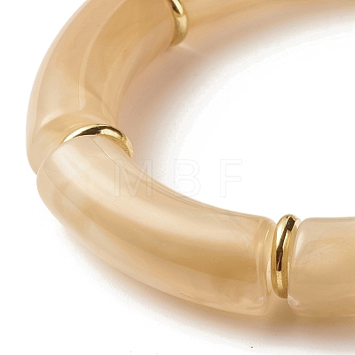 Acrylic Tube Beaded Stretch Bracelets X-BJEW-JB07774-02-1