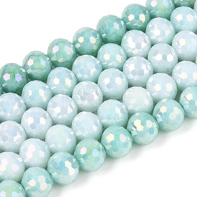 Anti-Tarnish Electroplate Glass Beads Strands GLAA-N056-6mm-02-1