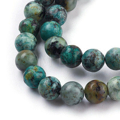 Natural African Turquoise(Jasper) Beads Strands TURQ-G037-8mm-1