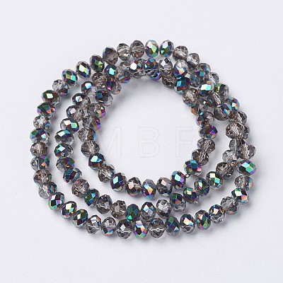 Electroplate Transparent Glass Beads Strands EGLA-A034-T8mm-Q13-1