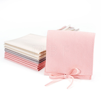 15Pcs 3 Colors Square Fiber Cloth Jewelry Pouches ABAG-TA0002-24-1