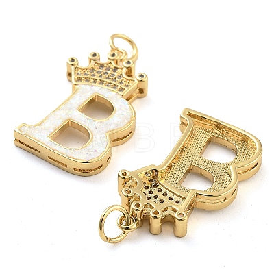 Brass Micro Pave Clear Cubic Zirconia Pendants KK-G498-01B-02-1