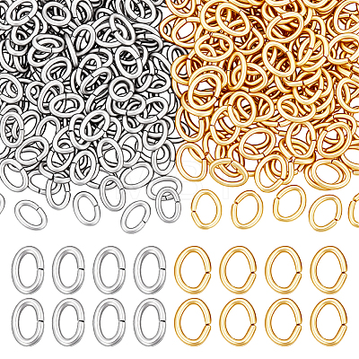 400Pcs 2 Colors 304 Stainless Steel Jump Rings STAS-PH0007-37-1