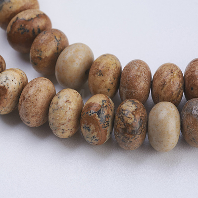 Natural Picture Jasper Beads Strands G-P354-04-8x5mm-1